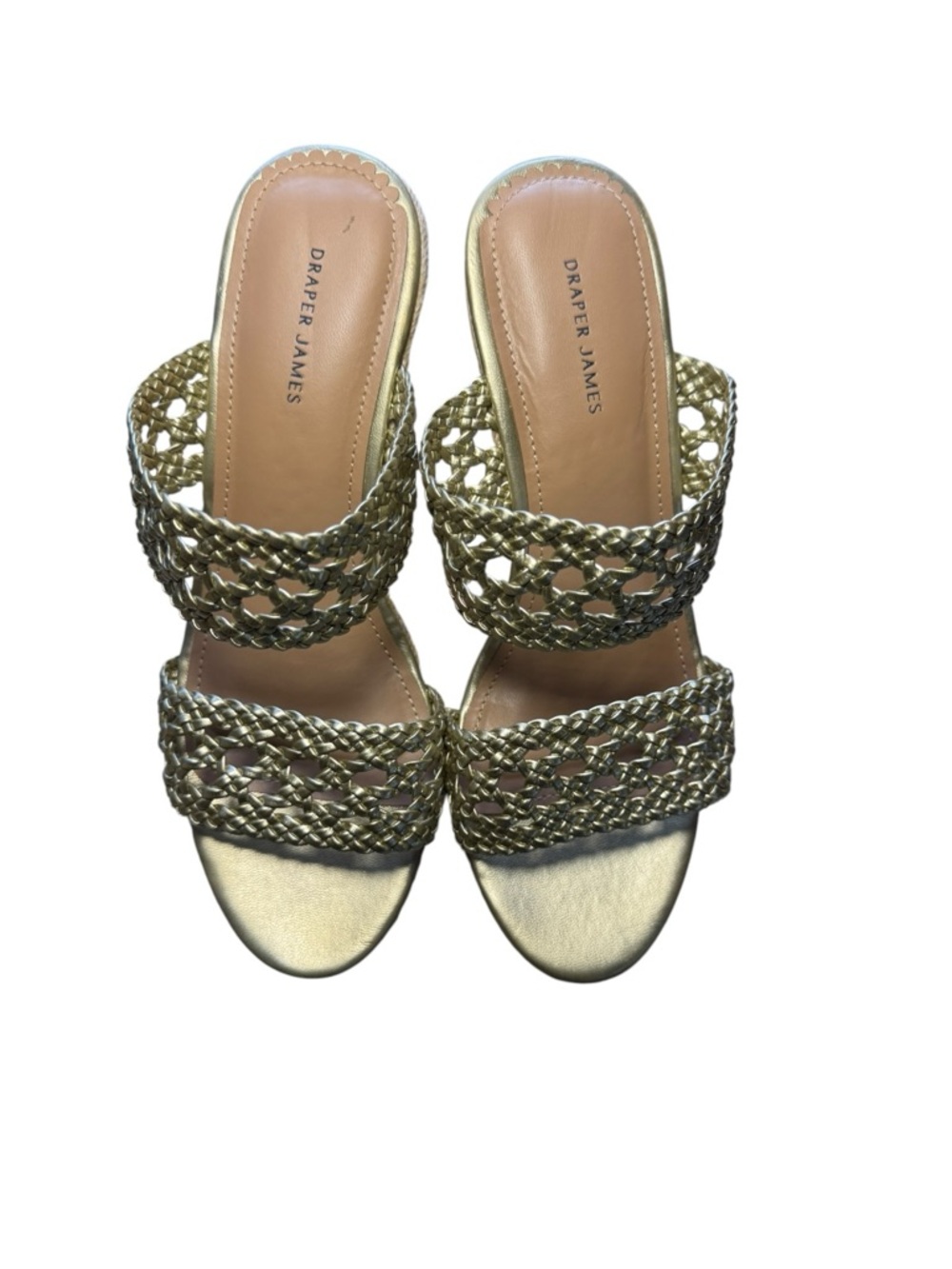 Draper James Gold Braided Macey Slide Sandals 9